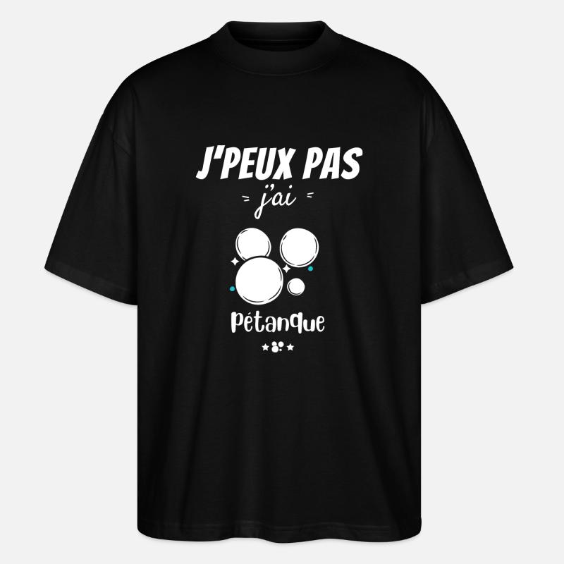 Pétanque Passion - T-shirt bio Blaster 2.0 coupe oversize Stanley/Stella Unisexe - noir