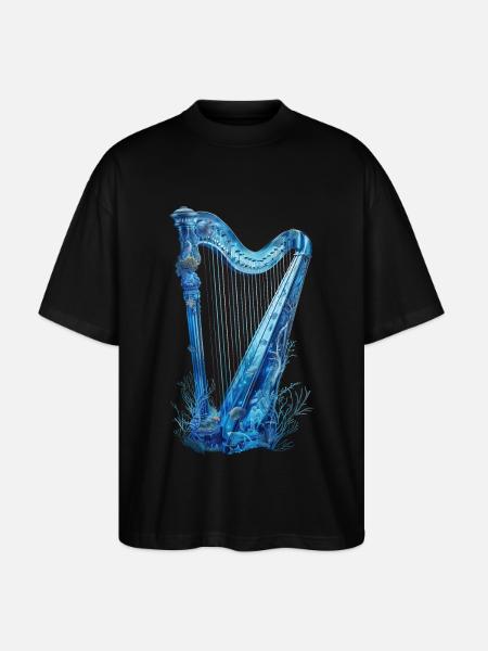 Fisch Harfe - Stanley/Stella Oversized Unisex Bio T-Shirt Blaster 2.0 - Schwarz
