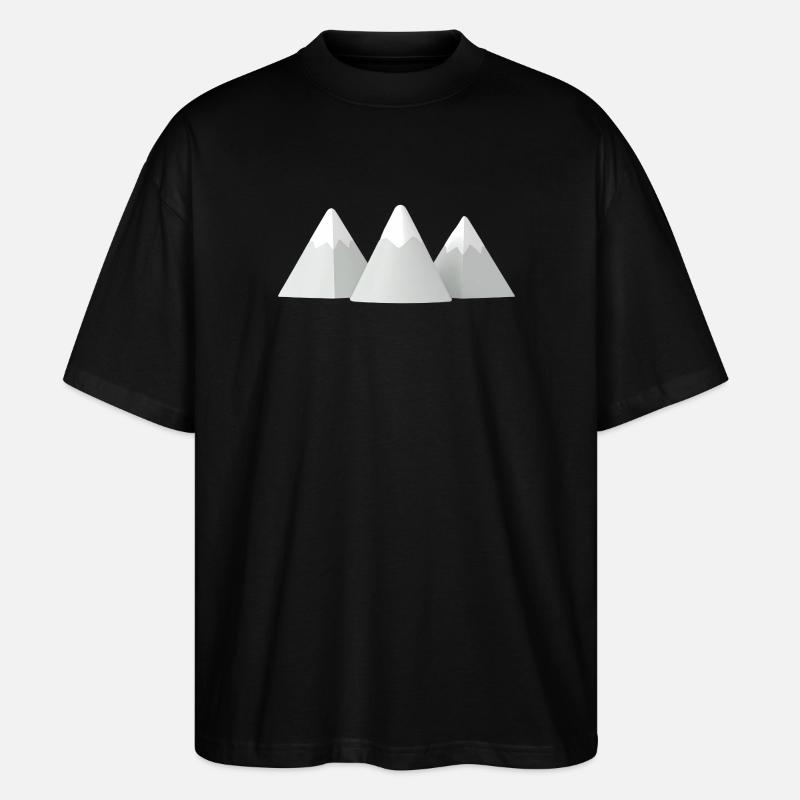 Minimalistische 3D-Schneeberge - Stanley/Stella Oversized Unisex Bio T-Shirt Blaster 2.0 - Schwarz