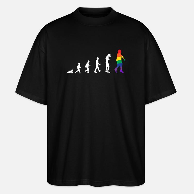 Évolution du bébé à transgenre / gay - T-shirt bio Blaster 2.0 coupe oversize Stanley/Stella Unisexe - noir