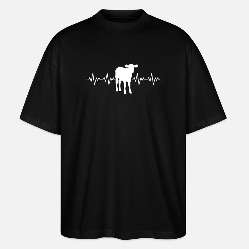 Bauer Calf ECG Heartbeat - Stanley/Stella Oversized Unisex Organic T-shirt Blaster 2.0 - black