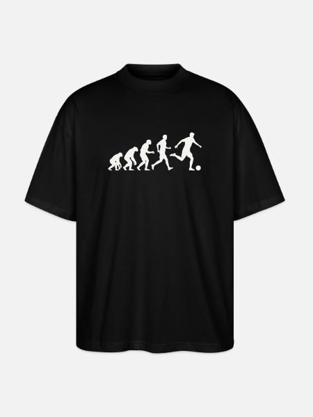 Fußball Evolution Silhouette Fußballer Entwicklung - Stanley/Stella Oversized Unisex Bio T-Shirt Blaster 2.0 - Schwarz