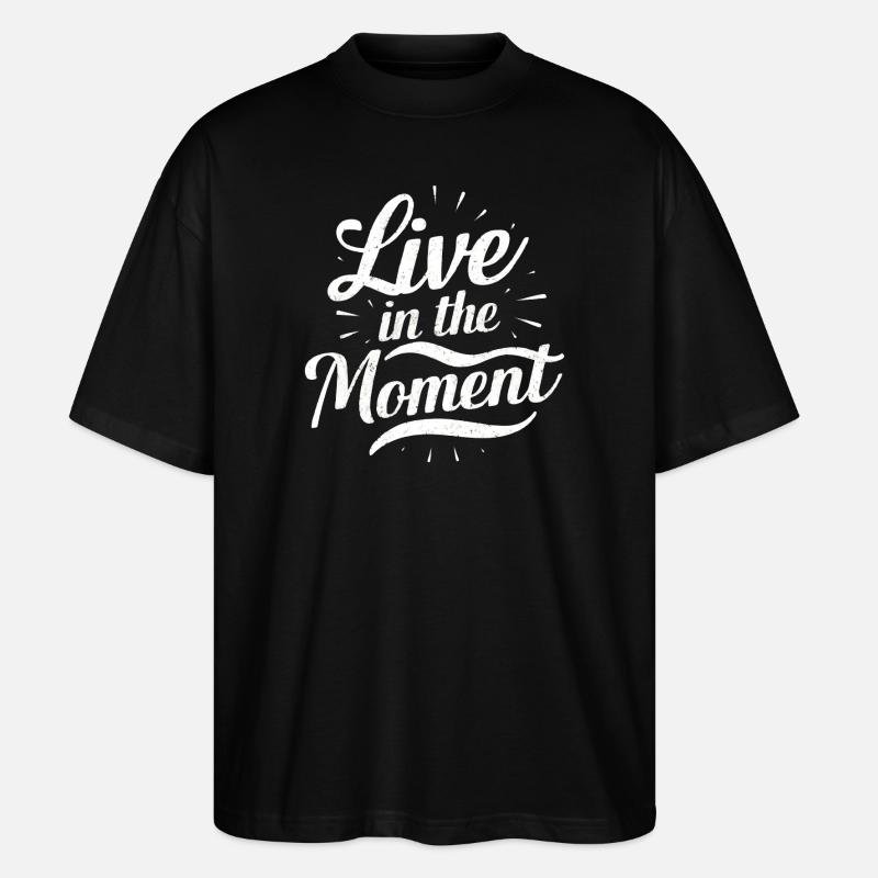 Vivez dans l’instant présent - T-shirt bio Blaster 2.0 coupe oversize Stanley/Stella Unisexe - noir