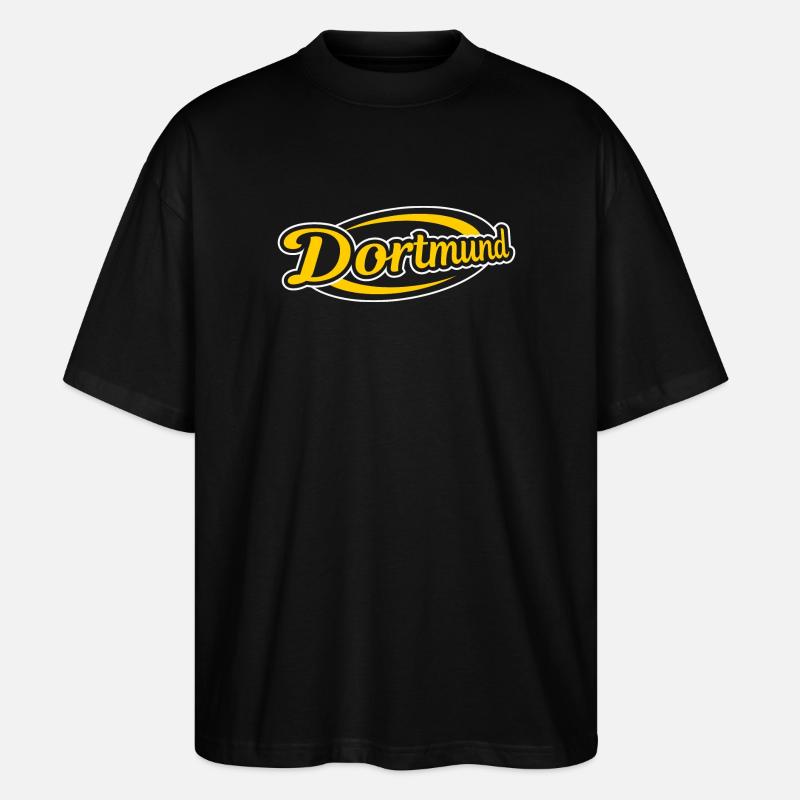 Logo rétro de Dortmund Imprimé - T-shirt bio Blaster 2.0 coupe oversize Stanley/Stella Unisexe - noir