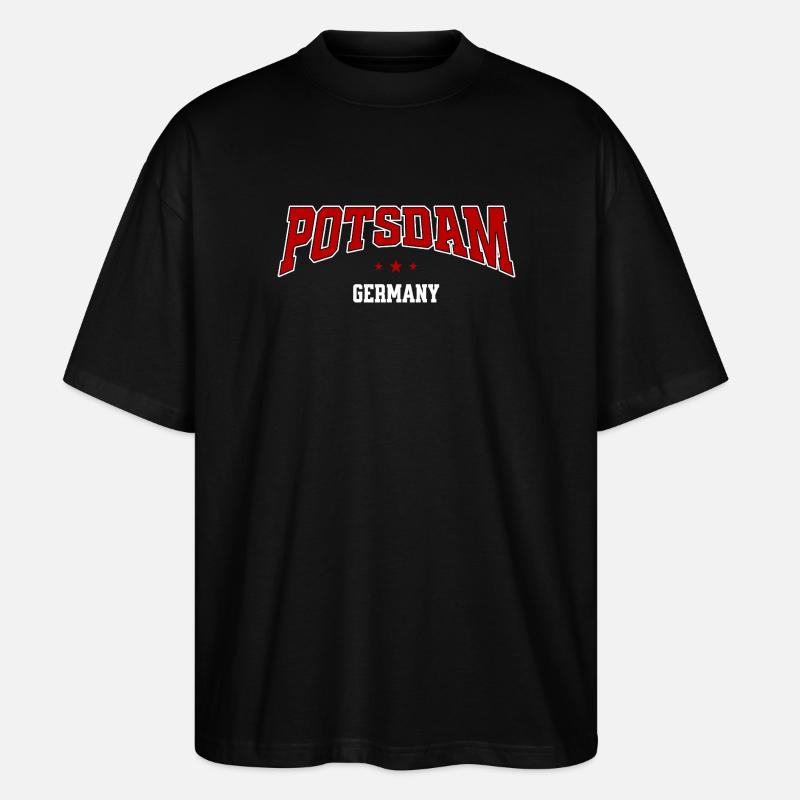 Potsdam Germany Arc Logo - Stanley/Stella Oversized Unisex Organic T-shirt Blaster 2.0 - black