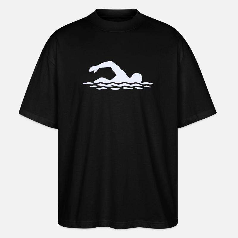 Float silhouette in water - Stanley/Stella Oversized Unisex Organic T-shirt Blaster 2.0 - black