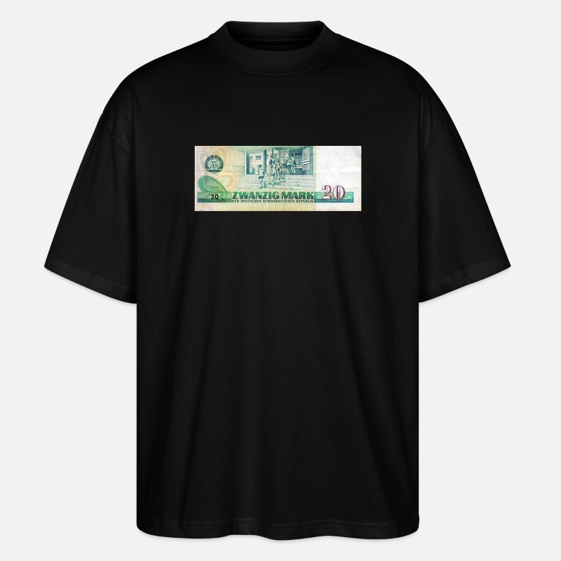 20 mark der ddr - Stanley/Stella Oversized Unisex Bio T-Shirt Blaster 2.0 - Schwarz