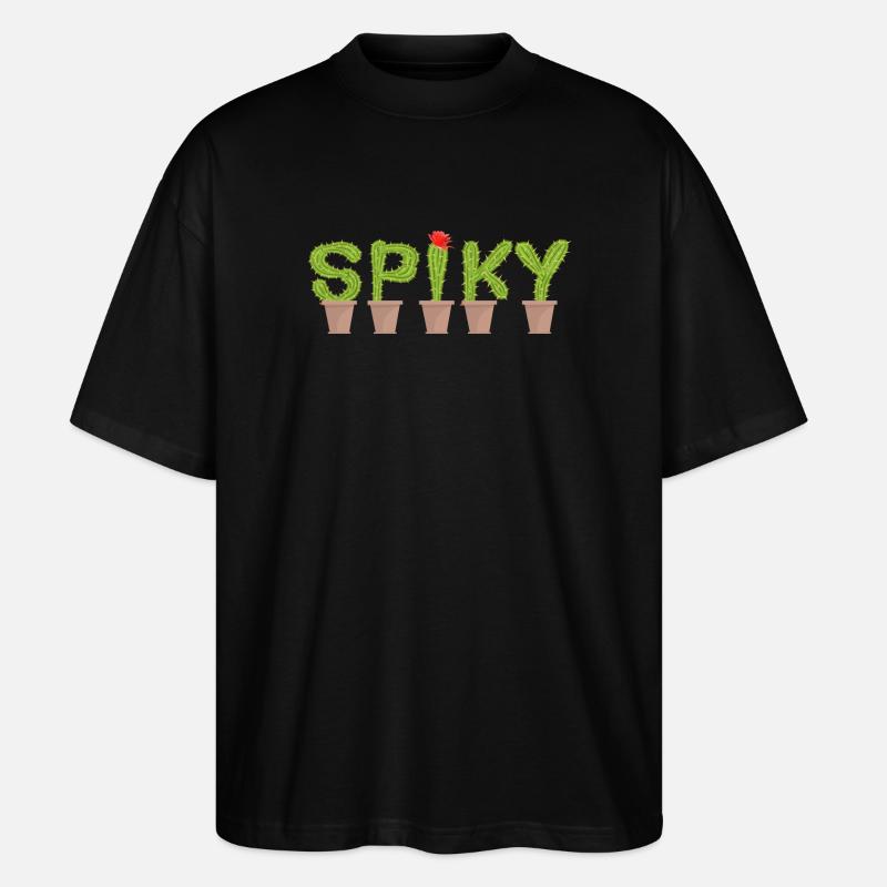 Cactus épineux - Thé de cactus - T-shirt bio Blaster 2.0 coupe oversize Stanley/Stella Unisexe - noir