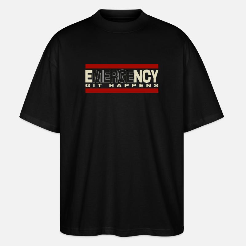 Nerd geek emergency git happens - Stanley/Stella Oversized Unisex Bio T-Shirt Blaster 2.0 - Schwarz