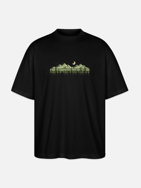Mountains Forest Nature Trees Outdoor Nature Lovers - Stanley/Stella Oversized Unisex Organic T-shirt Blaster 2.0 - black