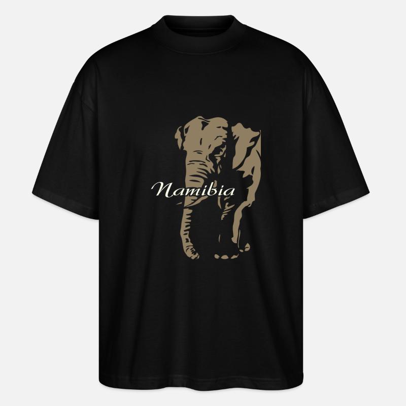 Namibia - Elephant - Elefant - Stanley/Stella Oversized Unisex Bio T-Shirt Blaster 2.0 - Schwarz