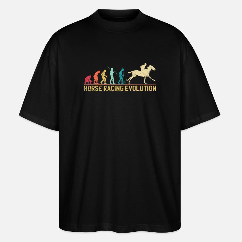 Horse Racing Evolution Design - Stanley/Stella Oversized Unisex Organic T-shirt Blaster 2.0 - black