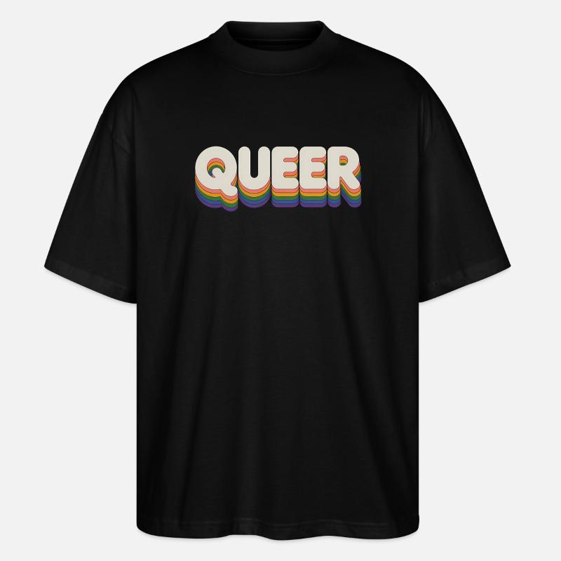 Queer - Cool Pride Logo - T-shirt bio Blaster 2.0 coupe oversize Stanley/Stella Unisexe - noir