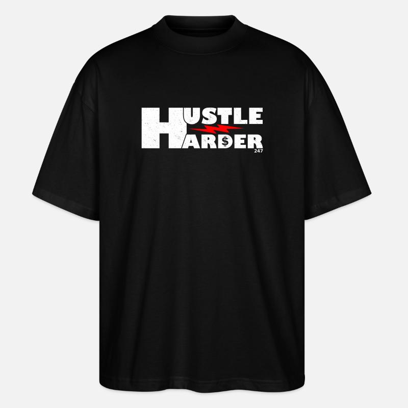 Conception graphique dynamique Bold Lightning - T-shirt bio Blaster 2.0 coupe oversize Stanley/Stella Unisexe - noir