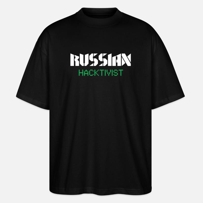 Russian Hacktivist Cyber Security Design - Stanley/Stella Oversized Unisex Bio T-Shirt Blaster 2.0 - Schwarz