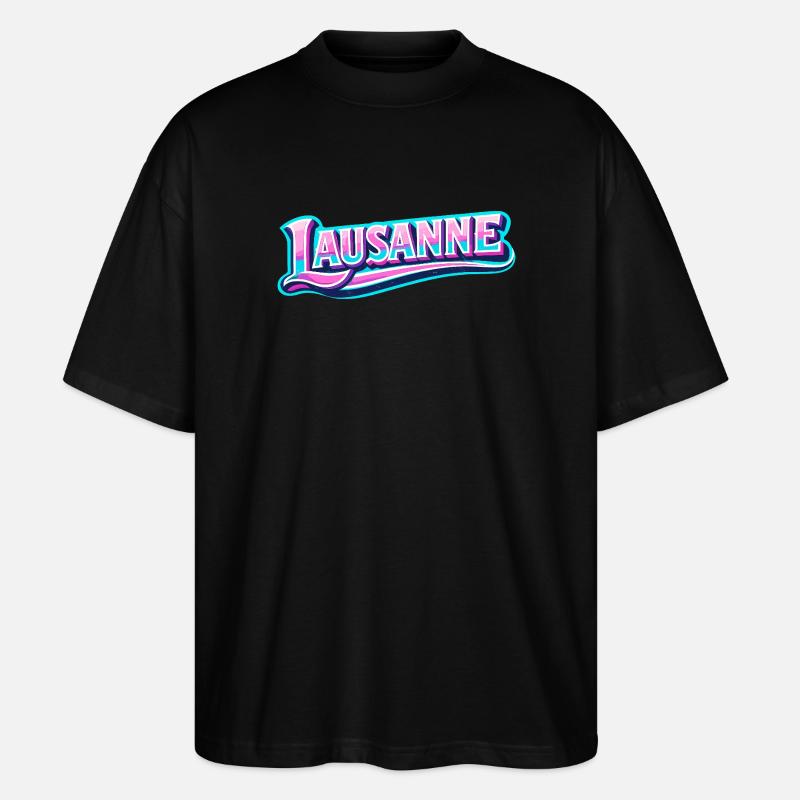 Lausanne - Stanley/Stella Oversized Unisex Bio T-Shirt Blaster 2.0 - Schwarz