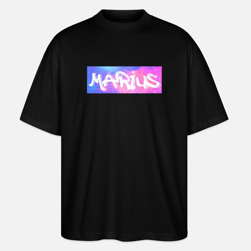 Marius Name Geschenk Geschenkidee Galaxie - Stanley/Stella Oversized Unisex Bio T-Shirt Blaster 2.0 - Schwarz