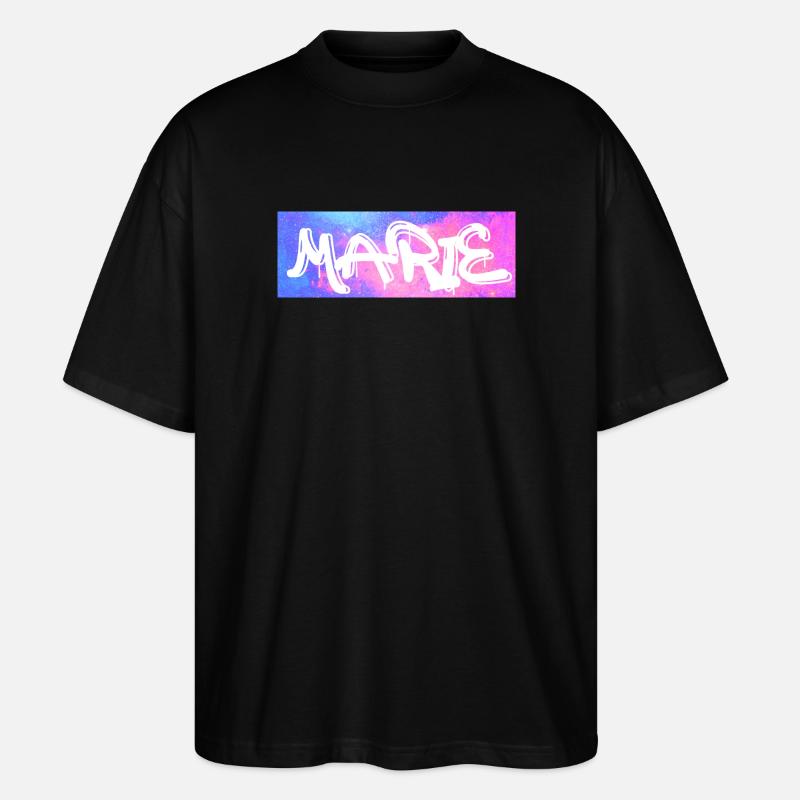 Marie Graffiti Neon Splash - Stanley/Stella Oversized Unisex Bio T-Shirt Blaster 2.0 - Schwarz