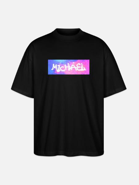 Michael Name Geschenk Geschenkidee Galaxie - Stanley/Stella Oversized Unisex Bio T-Shirt Blaster 2.0 - Schwarz