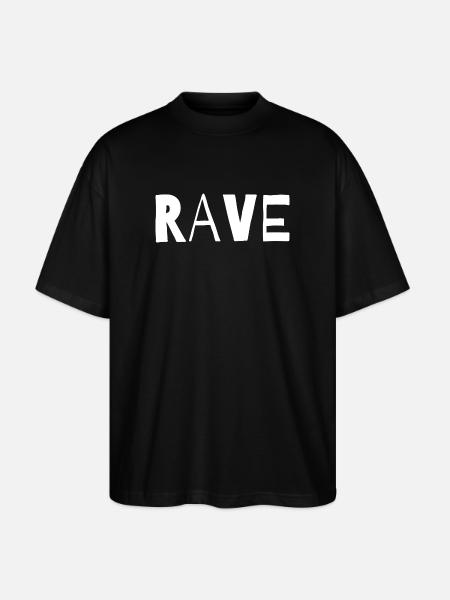 Rave typographic music design - Stanley/Stella Oversized Unisex Organic T-shirt Blaster 2.0 - black