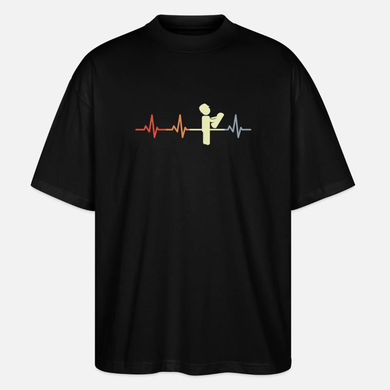 Architecte rétro Heartbeat - T-shirt bio Blaster 2.0 coupe oversize Stanley/Stella Unisexe - noir