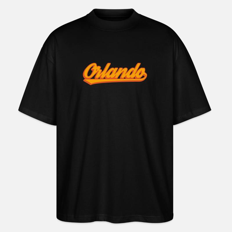 Orlando Retro Script - Stanley/Stella Oversized Unisex Organic T-shirt Blaster 2.0 - black