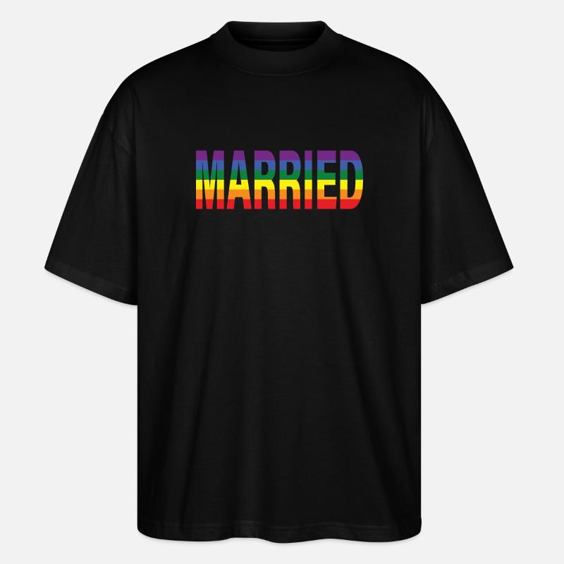 Verheiratet im Regenbogen - Stanley/Stella Oversized Unisex Bio T-Shirt Blaster 2.0 - Schwarz