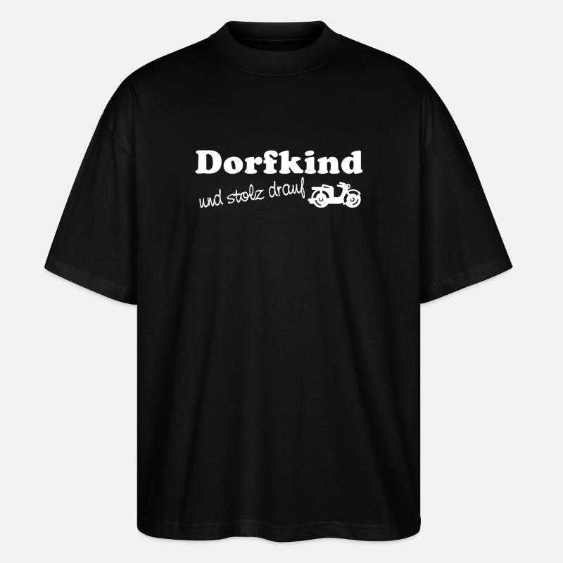 Dorfkind - und stolz drauf - Stanley/Stella Oversized Unisex Bio T-Shirt Blaster 2.0 - Schwarz