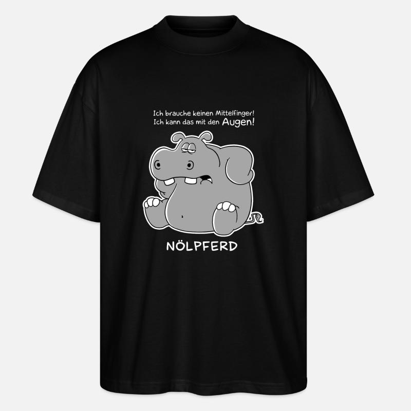 Mittelfinger (White) - Stanley/Stella Oversized Unisex Bio T-Shirt Blaster 2.0 - Schwarz