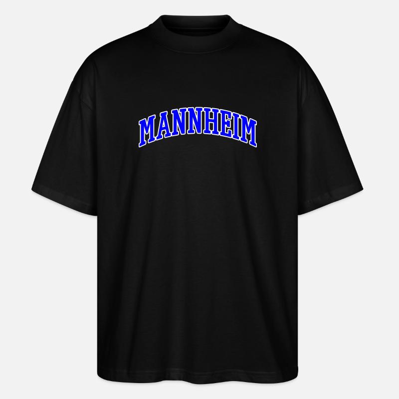 Mannheim Lettering Blue White - Stanley/Stella Oversized Unisex Organic T-shirt Blaster 2.0 - black