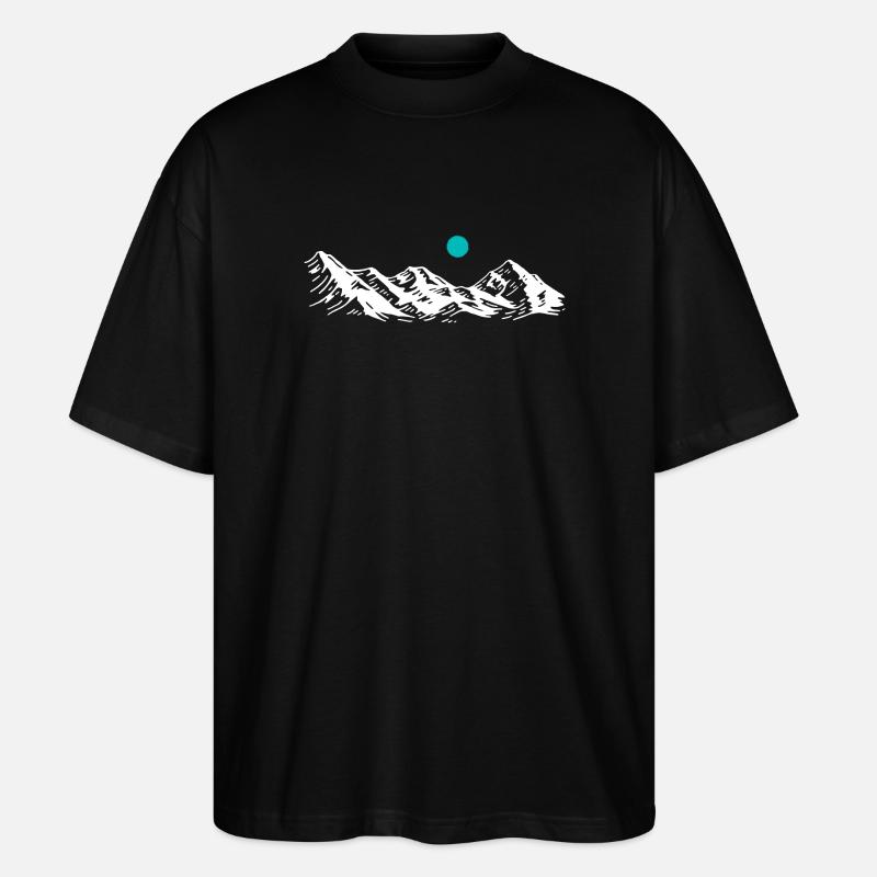 Schneegipfel Horizon Bergsilhouette - Stanley/Stella Oversized Unisex Bio T-Shirt Blaster 2.0 - Schwarz