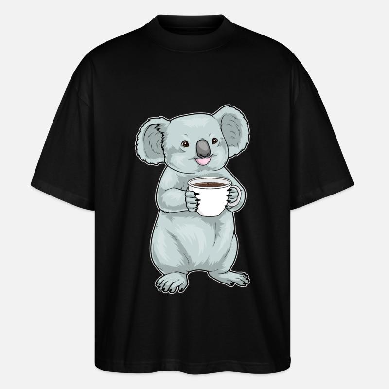 Tasse à café Koala - T-shirt bio Blaster 2.0 coupe oversize Stanley/Stella Unisexe - noir