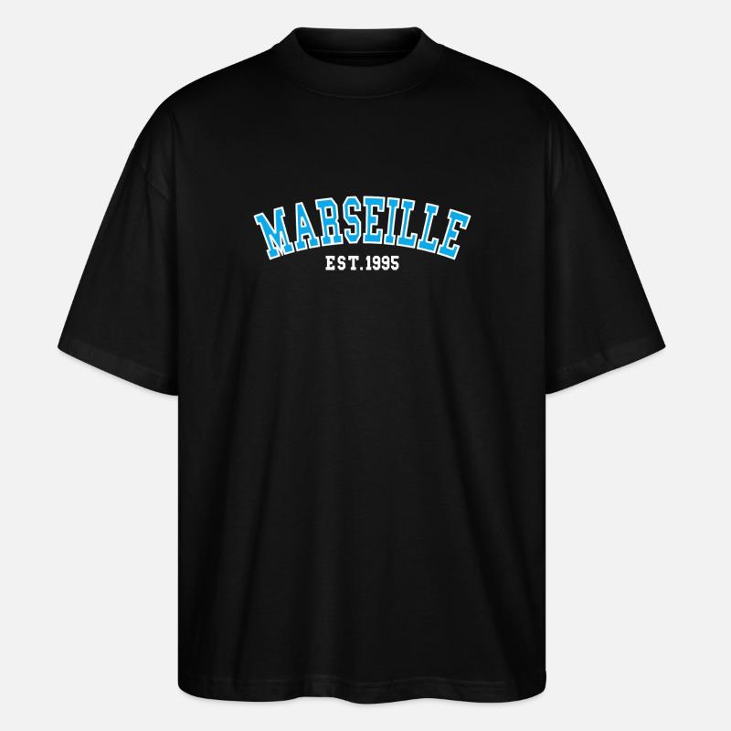 Marseille Est.1995 - Stanley/Stella Oversized Unisex Bio T-Shirt Blaster 2.0 - Schwarz