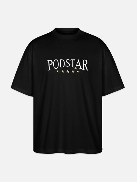 Podstar, 5 Star Podcaster - Stanley/Stella Oversized Unisex Organic T-shirt Blaster 2.0 - black
