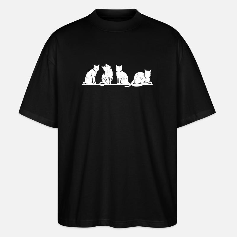 Silhouette de chat - T-shirt bio Blaster 2.0 coupe oversize Stanley/Stella Unisexe - noir