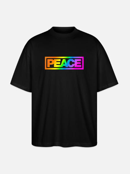Typo PEACE Rainbowcolours - Stanley/Stella Oversized Unisex Organic T-shirt Blaster 2.0 - black