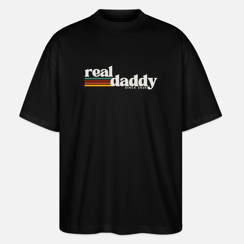 Vrai papa, paternité style rétro - T-shirt bio Blaster 2.0 coupe oversize Stanley/Stella Unisexe - noir