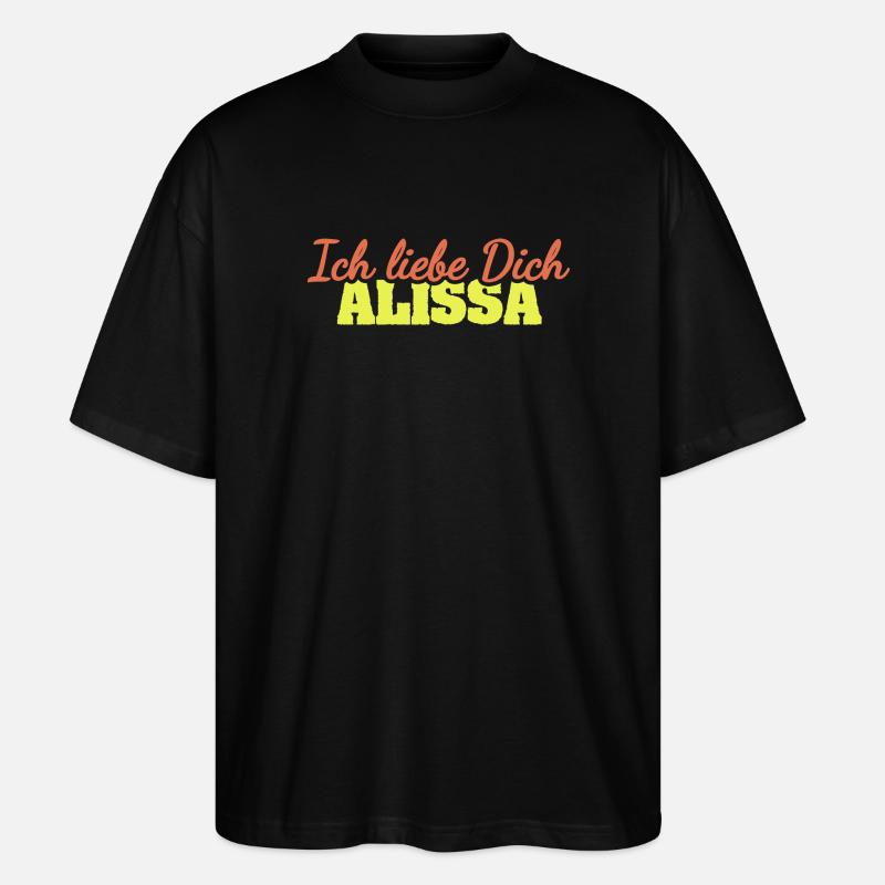 Ich liebe Dich ALISSA Retro-Print - Stanley/Stella Oversized Unisex Bio T-Shirt Blaster 2.0 - Schwarz