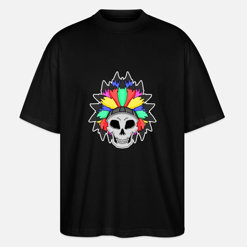 Crâne arc-en-ciel LGBT - T-shirt bio Blaster 2.0 coupe oversize Stanley/Stella Unisexe - noir