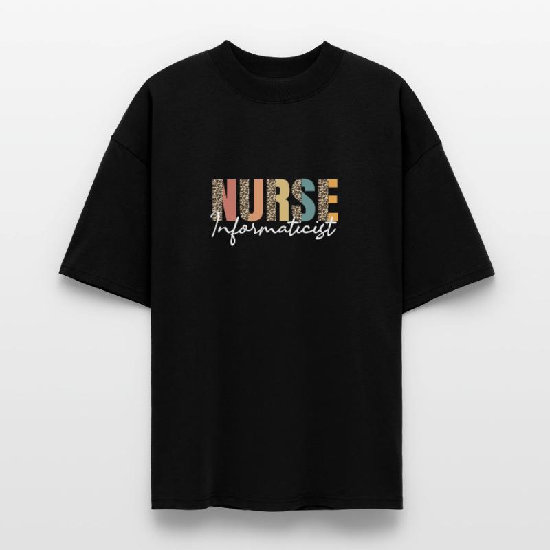 Nursing Informatics Leopard Pattern Stanley/Stella Oversized Unisex Organic T-shirt Blaster 2.0