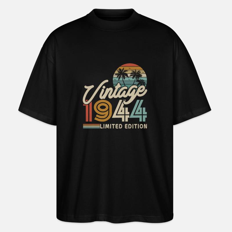 Millésime 1944 - Cadeau d’anniversaire - T-shirt bio Blaster 2.0 coupe oversize Stanley/Stella Unisexe - noir