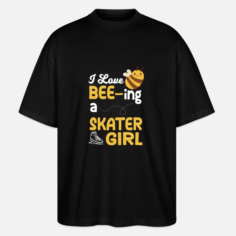 Niedliche Eislaufmädchen Eiskunstläuferin - Stanley/Stella Oversized Unisex Bio T-Shirt Blaster 2.0 - Schwarz