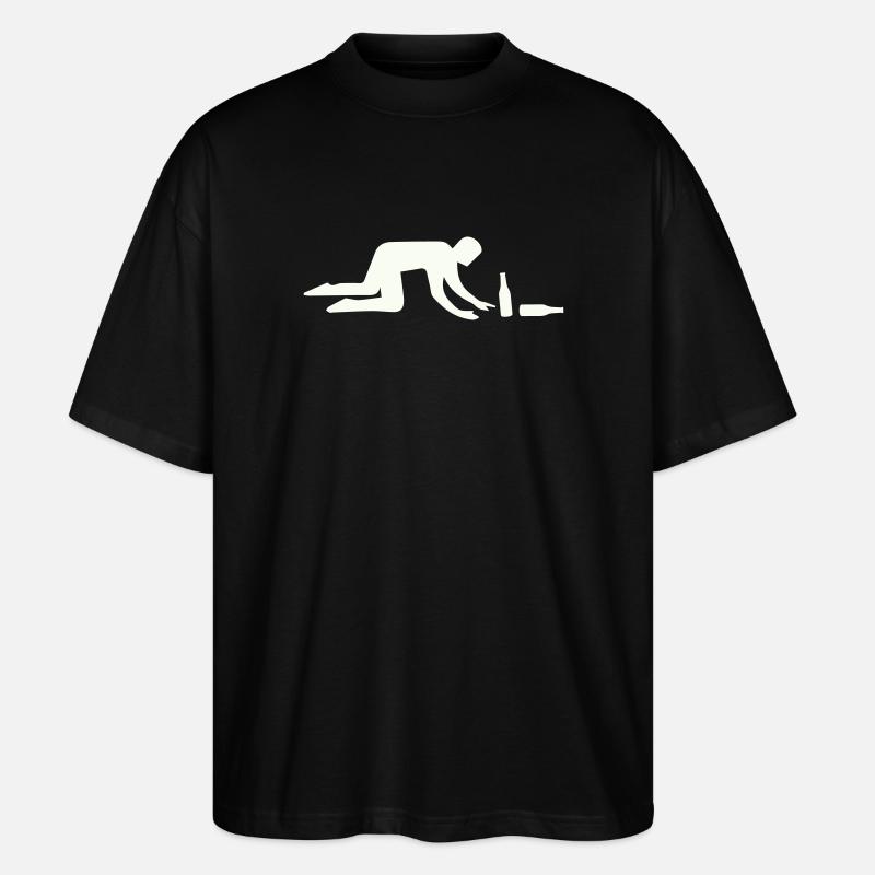 Säufer Silhouette mit Flasche - Stanley/Stella Oversized Unisex Bio T-Shirt Blaster 2.0 - Schwarz