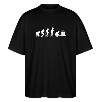 Heizungsbauer Anlagenmechaniker SHK Handwerk - Stanley/Stella Oversized Unisex Bio T-Shirt Blaster 2.0 - Schwarz - Vorne - Alina (178cm) & Michal (187cm)