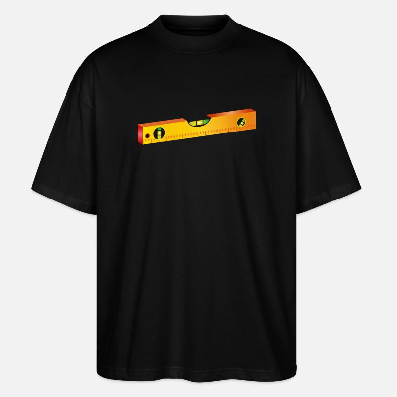 Wasserwaage,Richtwaage oder Maurerwaage - Stanley/Stella Oversized Unisex Bio T-Shirt Blaster 2.0 - Schwarz