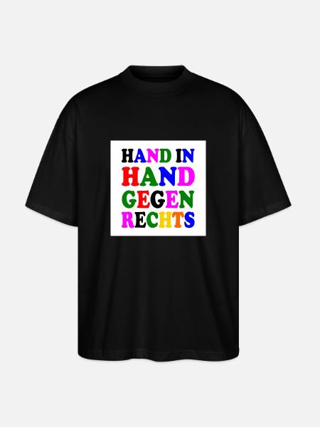 Gegen rechts - Stanley/Stella Oversized Unisex Bio T-Shirt Blaster 2.0 - Schwarz