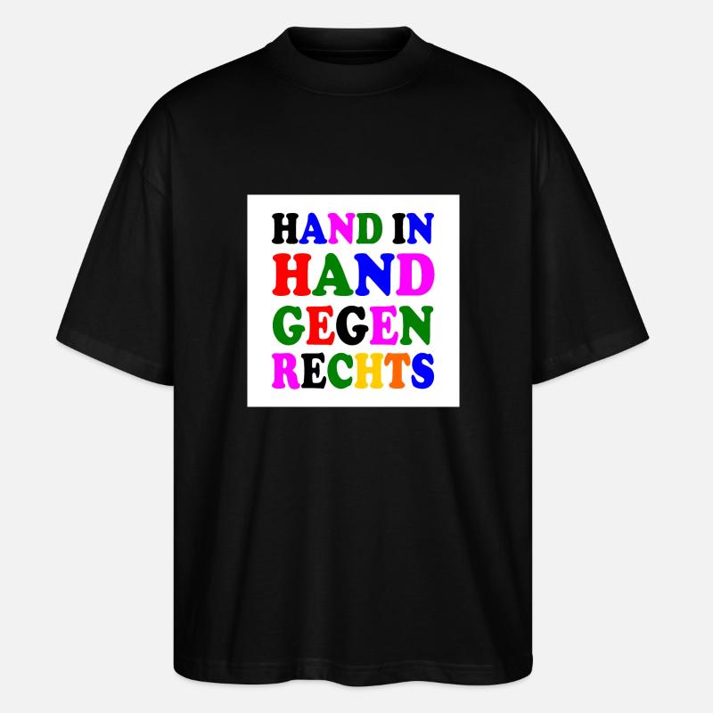 Gegen rechts - Stanley/Stella Oversized Unisex Bio T-Shirt Blaster 2.0 - Schwarz