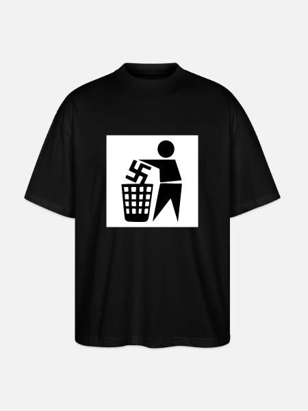 Against Nazis - Stanley/Stella Oversized Unisex Organic T-shirt Blaster 2.0 - black