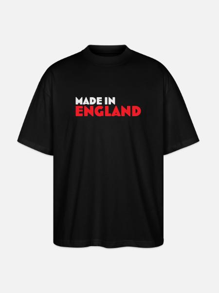 Made in England Emblem Tee - Stanley/Stella Oversized Unisex Organic T-shirt Blaster 2.0 - black