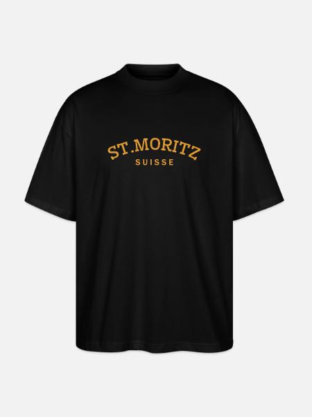 St. Moritz - Suisse - Switzerland - Swiss - Stanley/Stella Oversized Unisex Organic T-shirt Blaster 2.0 - black